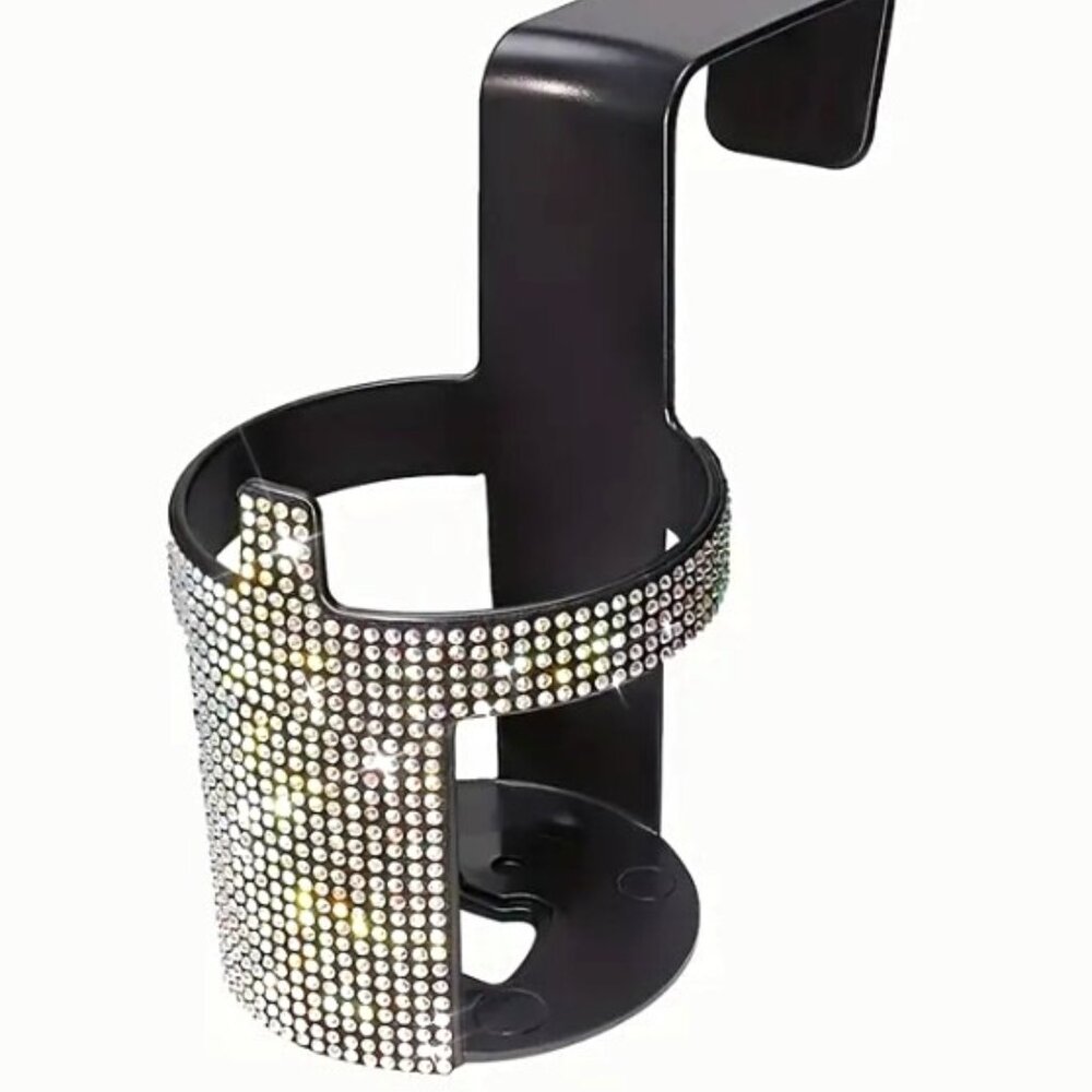 Rhinestone Car Cup Holder - Black/AB